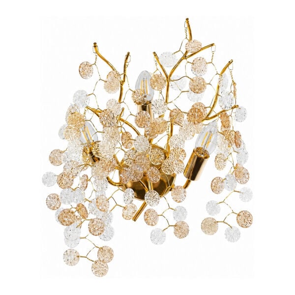 Masal Gold Kristal Taşlı Modern, Oturma Odası,Duvar Lambası  Salon Aplik
