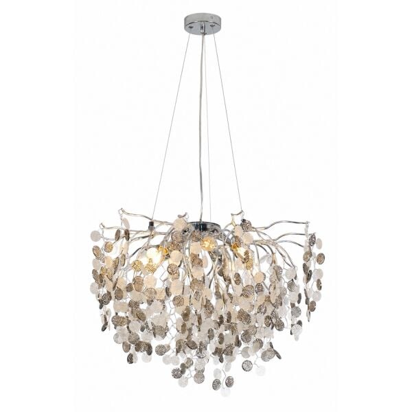 Masal 60'lık Yuvarlak Krom Kristal Taşlı Modern, Oturma Odası, Salon Avize