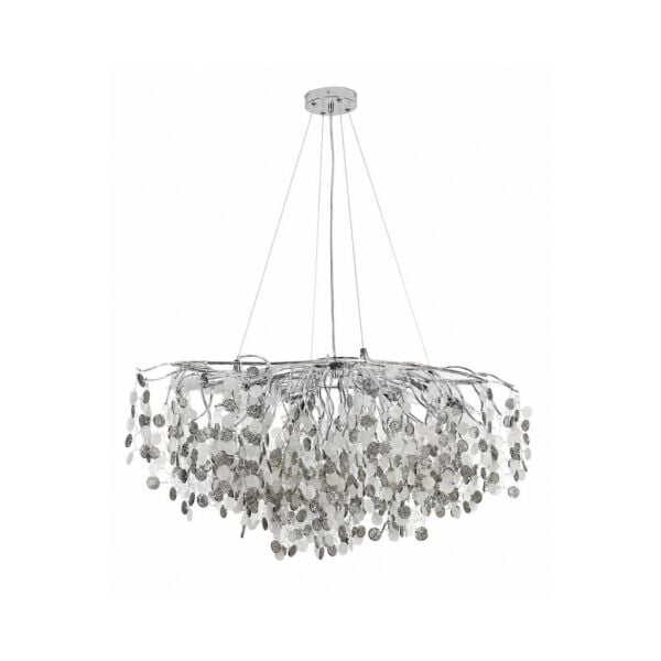 Masal Sıralı Krom Yemek Masası Üstü, Kristal Taşlı Modern, Oturma Odası, Salon Avize
