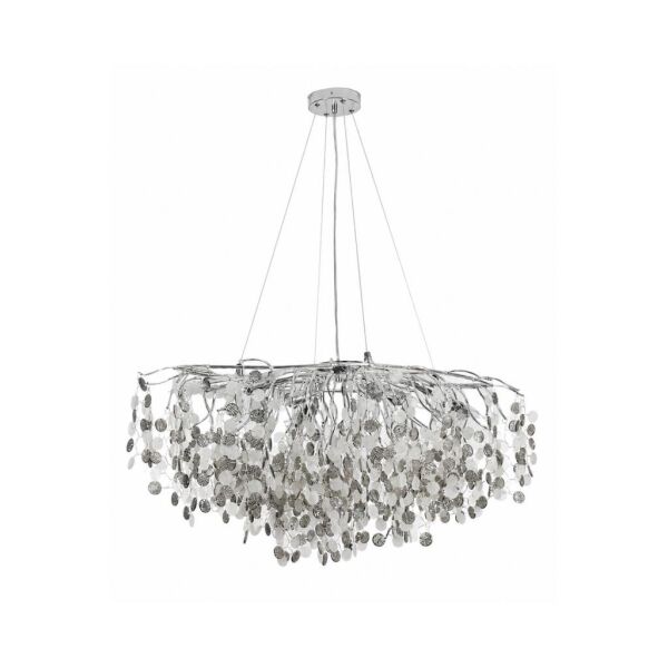 Masal Sıralı Krom Yemek Masası Üstü, Kristal Taşlı Modern, Oturma Odası, Salon Avize