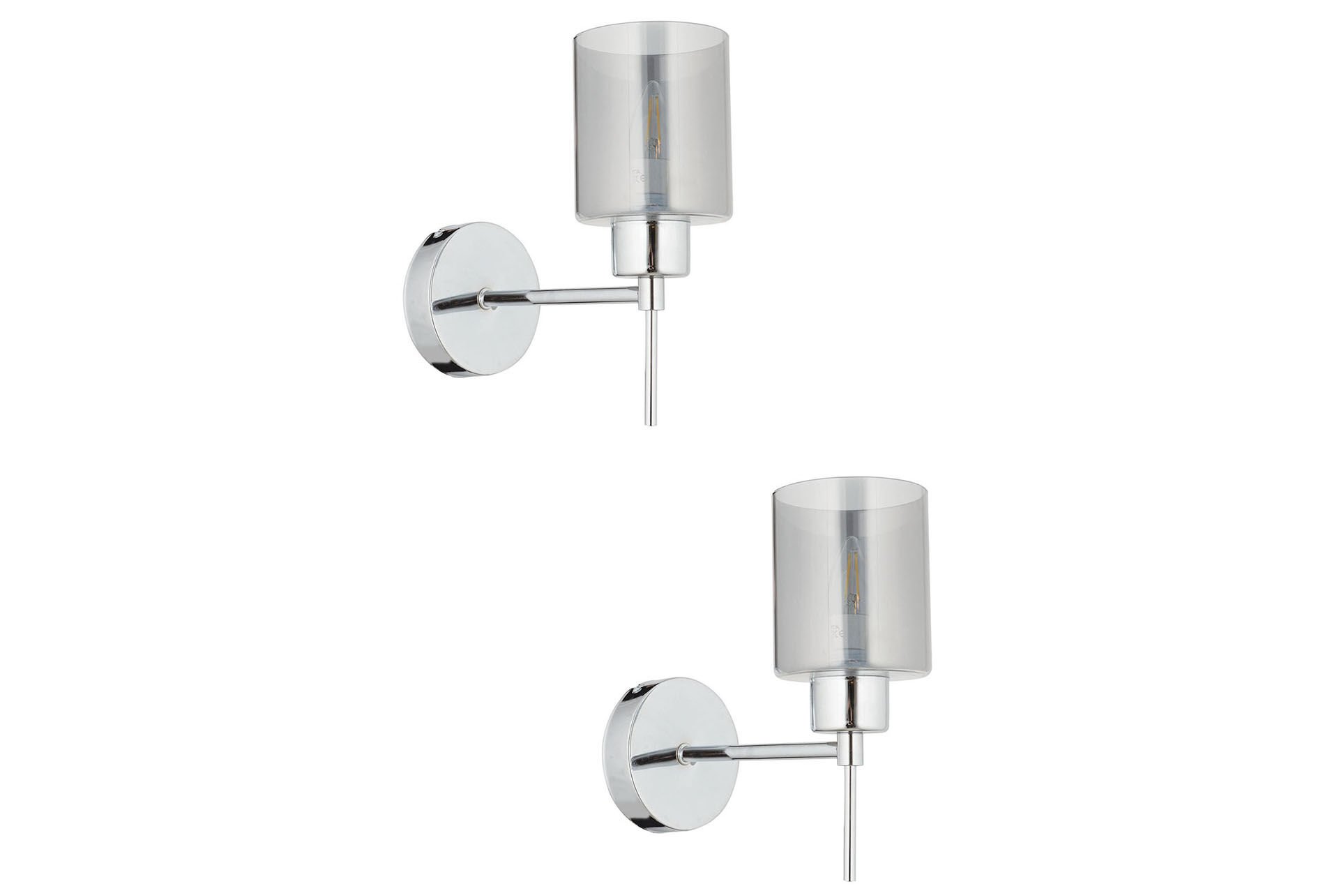 Cemre Tekli Krom 2'li Aplik Seti Yatak Odası-Yatak Başı Duvar Lambası