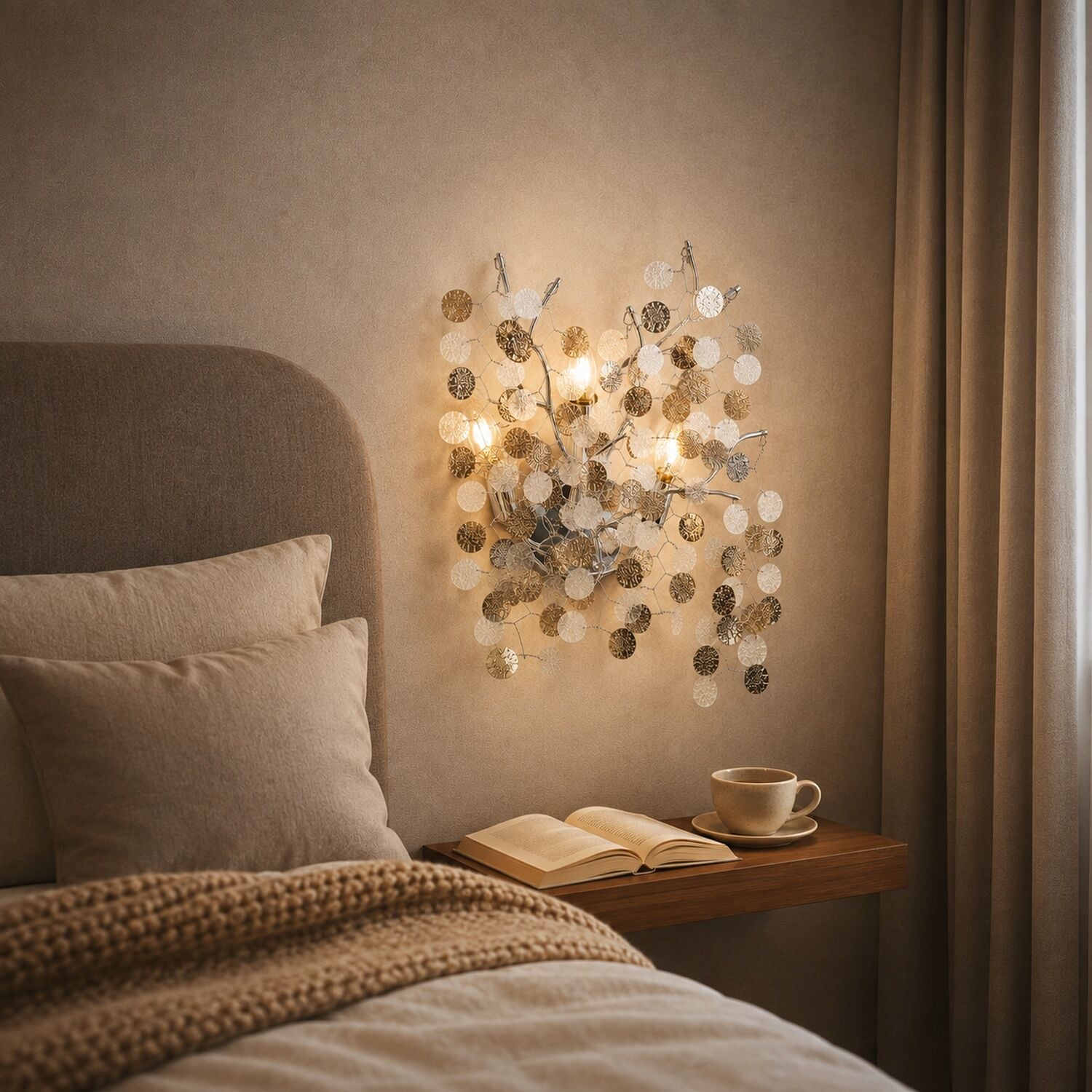Masal Krom Kristal Taşlı Modern, Oturma Odası,Duvar Lambası  Salon Aplik