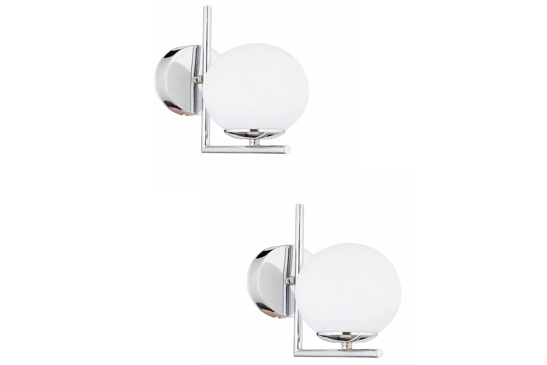 Sara Krom Kaplama Duvar Lambası 2'li Aplik Seti Yatak Odası-Yatak Başı-Banyo İçin Modern Aplik