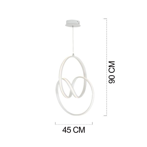 Ledo04 Led Avize 40Watt 4000K Beyaz Modern Koridor Mutfak Salon Sarkıt Led Avize