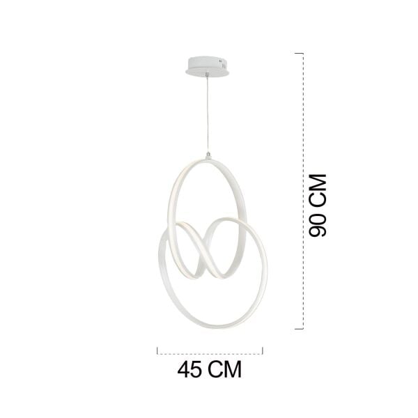 Ledo04 Led Avize 40Watt 4000K Beyaz Modern Koridor Mutfak Salon Sarkıt Led Avize