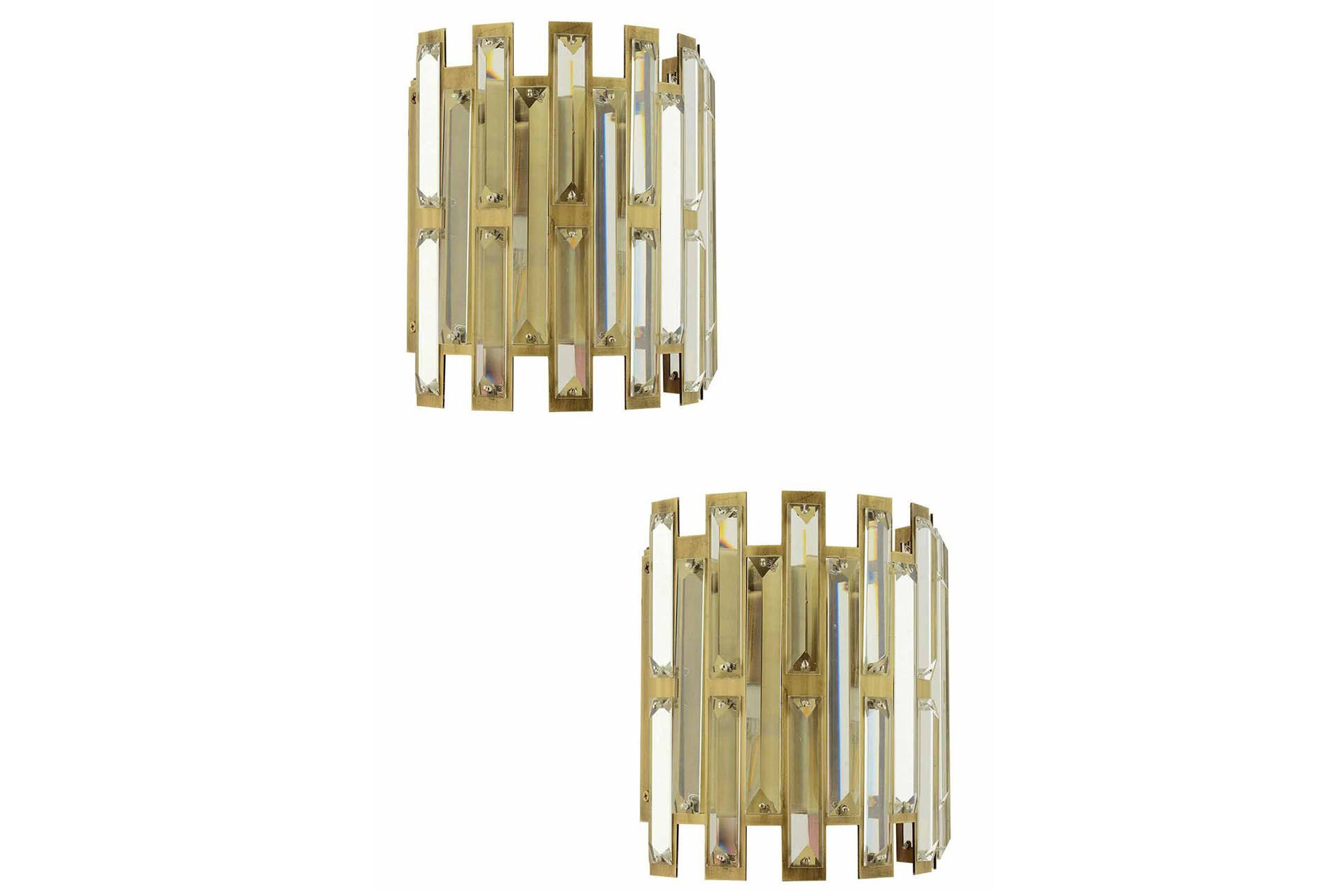 Gallıano Eskitme 2'li Aplik Seti Kristal Taşlı Modern Yatak Odası-Yatak Başı Duvar Lambası