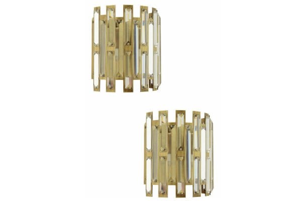 Gallıano Eskitme 2'li Aplik Seti Kristal Taşlı Modern Yatak Odası-Yatak Başı Duvar Lambası