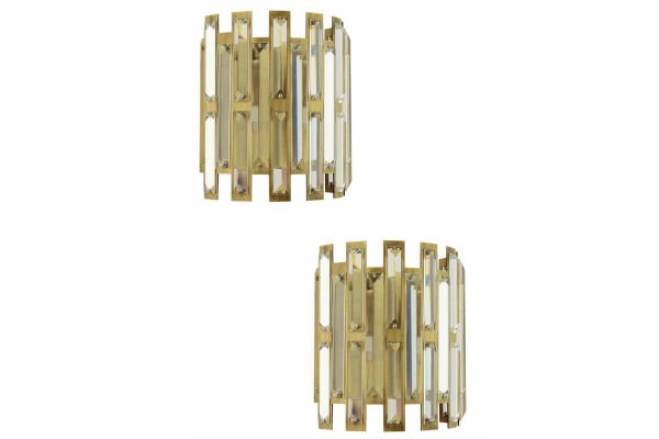 Gallıano Eskitme 2'li Aplik Seti Kristal Taşlı Modern Yatak Odası-Yatak Başı Duvar Lambası