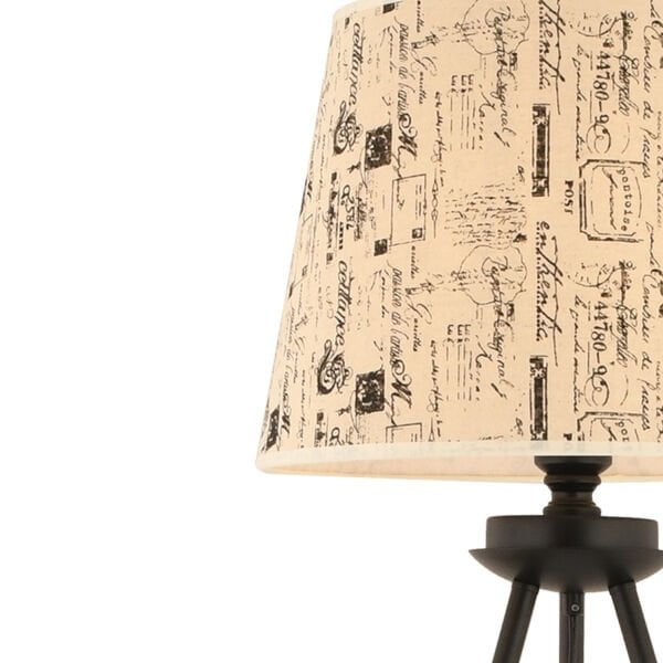 Epona Desenli Şapkalı Siyah Modern Dekoratif Salon Lambader