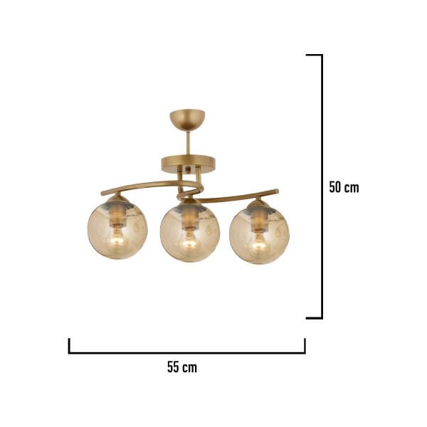 Elite 3Lü Eskitme Bal Camlı Modern Mutfak Yatak odası Salon Avize