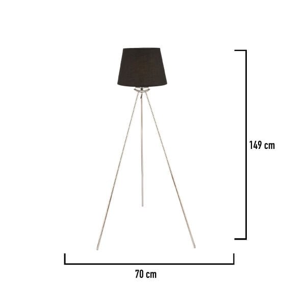 Epona Siyah Şapkalı Krom Modern Dekoratif Salon Lambader