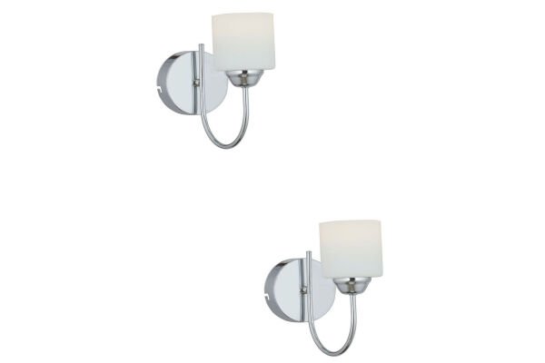 Esila Krom Kaplamalı 2'li Aplik Seti Yatak Odası-Yatak başı,Cafe,Restoran için Duvar Lambası