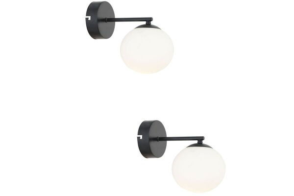 Elvin Siyah 2'li Aplik Seti Yatak Odası-Yatak başı,Cafe,Restoran için Duvar Lambası