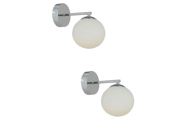 Elvin Krom Kaplama 2'li Aplik Seti Yatak Odası-Yatak başı,Cafe,Restoran için Duvar Lambası