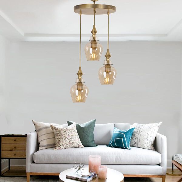 FARON 3 LÜ YUVARLAK ESKİTME SARKIT AVİZE