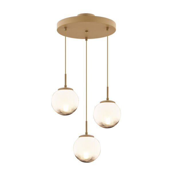 Mirsad 3Lü Yuvarlak Eskitme Tekli Retro Modern Sarkıt Avize