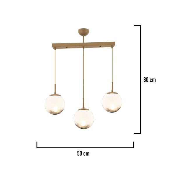 Mirsad 3Lü Sıralı Eskitme Tekli Retro Modern Sarkıt Avize