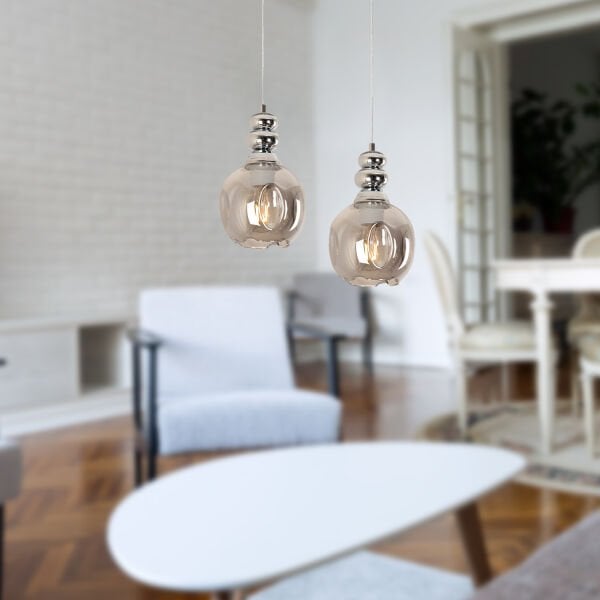 Gaspar 2 Li Krom Sarkıt Modern Genç Odası Mutfak Salon Avize