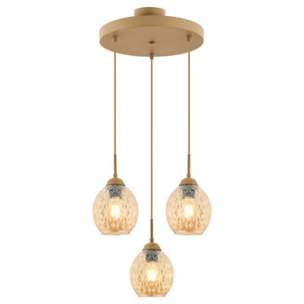 Nino 3Lü Yuvarlak Eskitme Modern Sarkıt Oturma Odası Salon Sarkıt Avize