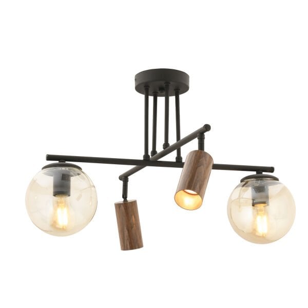 Perla Siyah 4Lü Plafonyer Modern Retro Tasarım Spot Avize