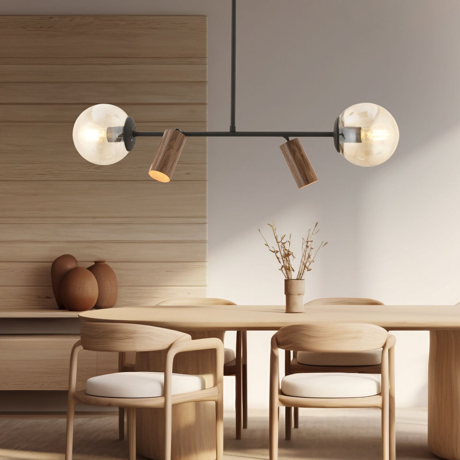 Alkan Siyah 4Lü Sarkıt Modern Retro Tasarım Spot Avize