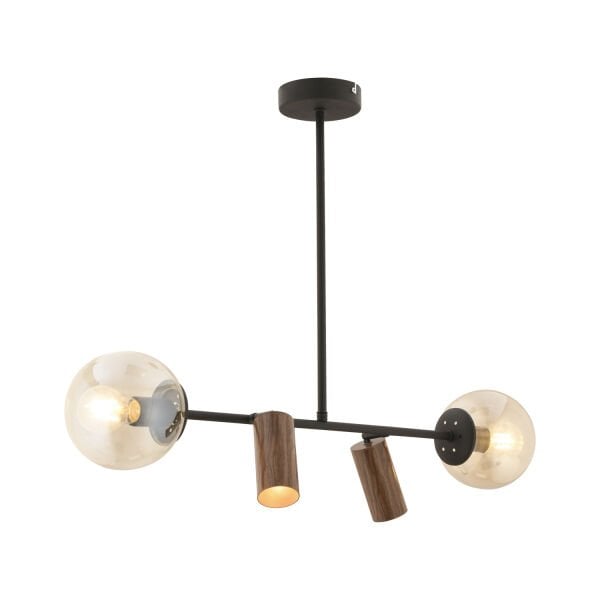 Alkan Siyah 4Lü Sarkıt Modern Retro Tasarım Spot Avize