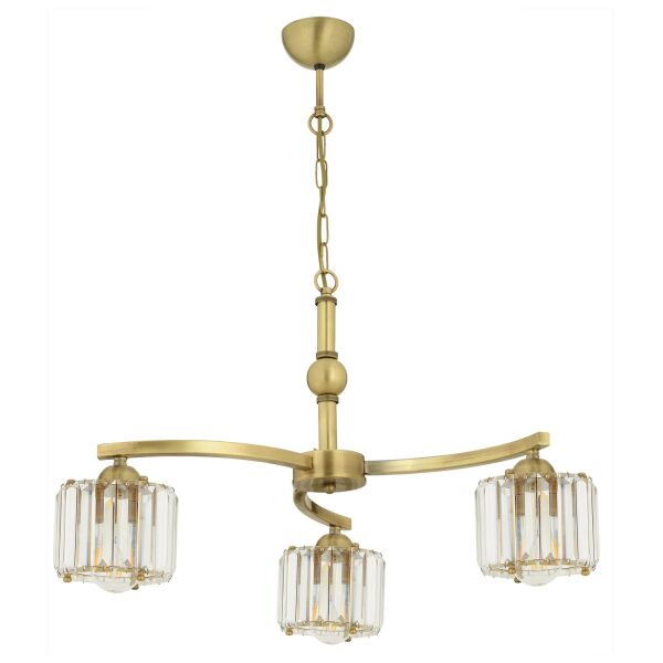 Amir 3 Kollu Eskitme Kristalli Taşlı Modern Tasarım Kristal Salon Avize