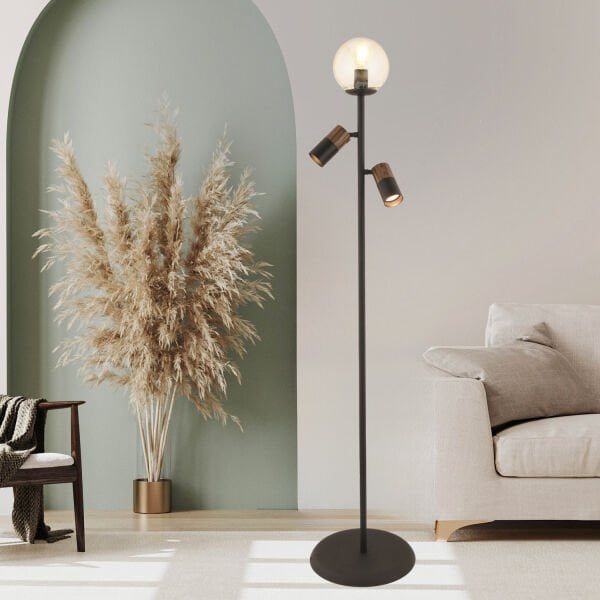 Mirela 3'Lü Modern Spot Başlıklı Modern Oturma Odası Köşe Salon Lambader