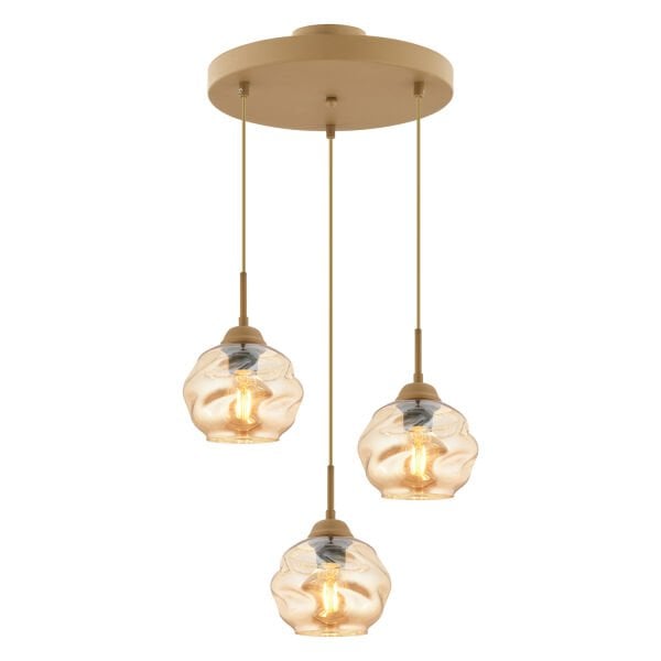 Darko 3Lü Yuvarlak Eskitme Modern Sarkıt Oturma Odası Salon Sarkıt Avize