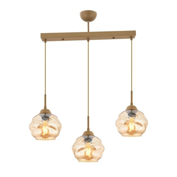 Darko 3Lü Sıralı Eskitme Modern Sarkıt Oturma Odası Salon Sarkıt Avize