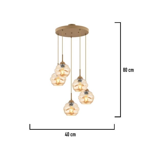 Darko 5Li Yuvarlak Eskitme Modern Sarkıt Oturma Odası Salon Sarkıt Avize