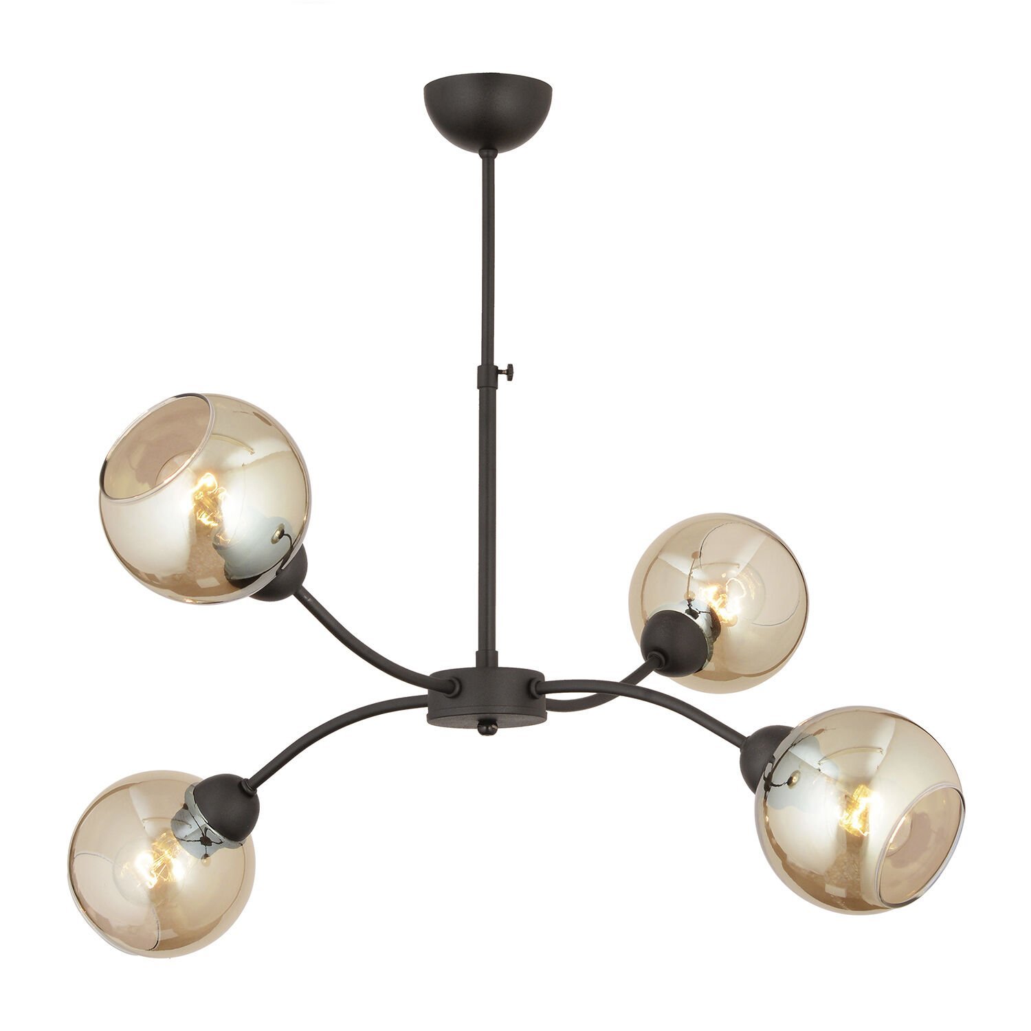 Ecvet 4Lü Siyah Modern Oturma Odası Yatak odası Retro Salon Avize