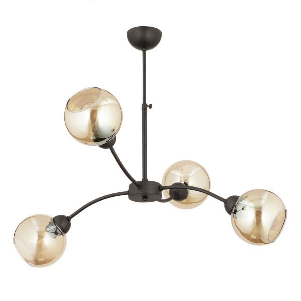 Ecvet 4Lü Siyah Modern Oturma Odası Yatak odası Retro Salon Avize