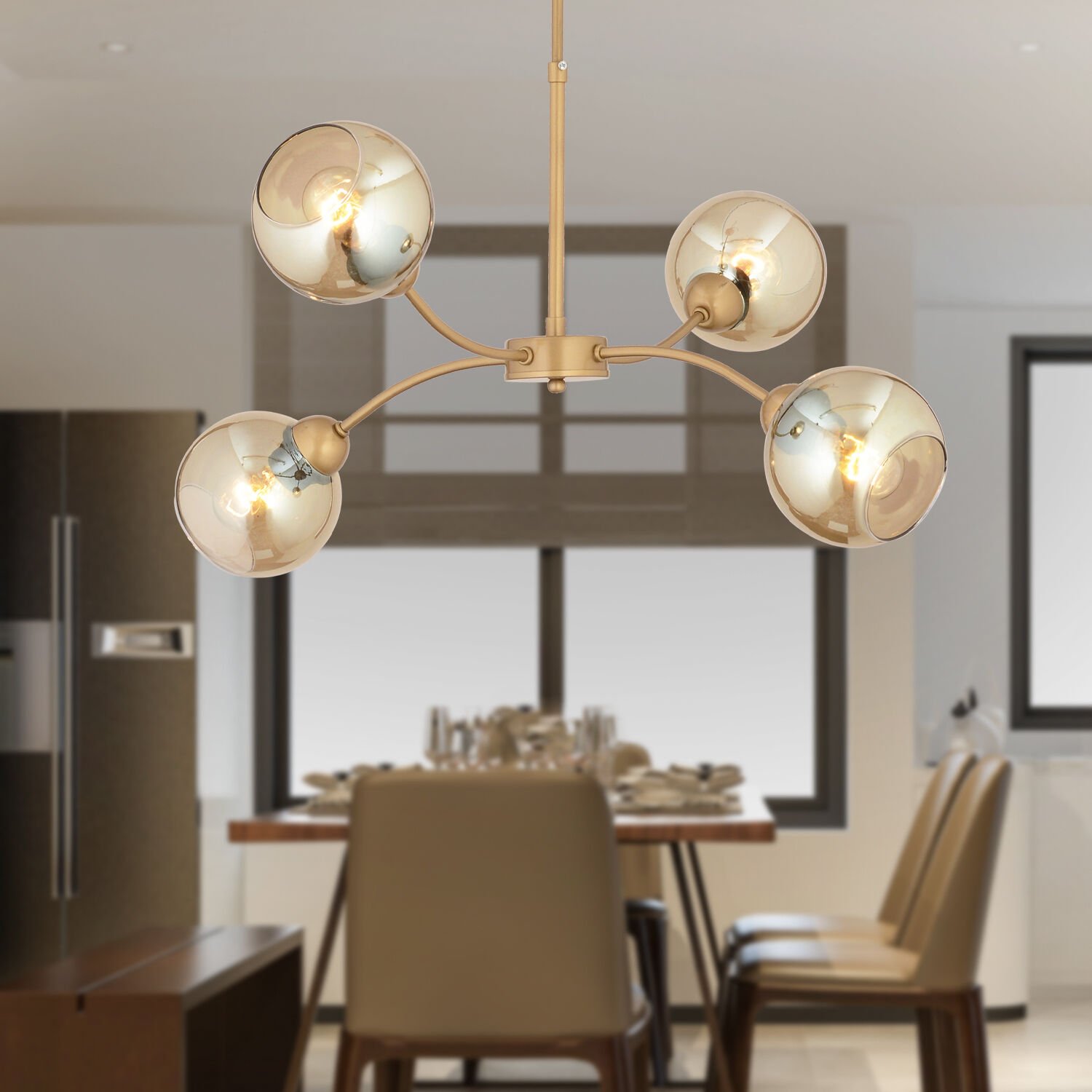 Ecvet 4Lü Eskitme Modern Oturma Odası Yatak odası Salon Avize