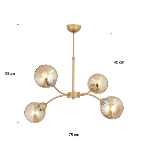 Ecvet 4Lü Eskitme Modern Oturma Odası Yatak odası Salon Avize