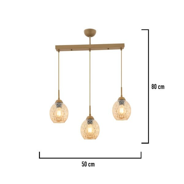 Nino 3Lü Sıralı Eskitme Modern Sarkıt Oturma Odası Salon Sarkıt Avize