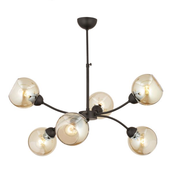 Ecvet 6Lı Siyah Modern Oturma Odası Yatak odası Retro Salon Avize