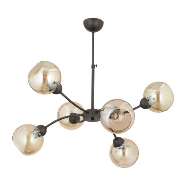 Ecvet 6Lı Siyah Modern Oturma Odası Yatak odası Retro Salon Avize