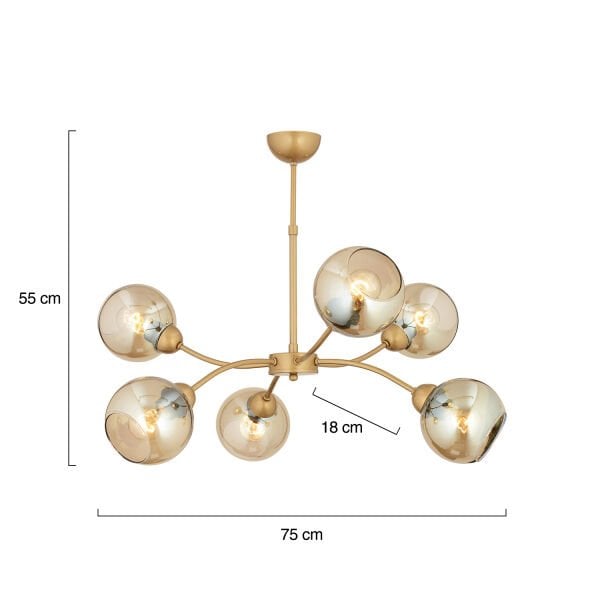 Ecvet 6Lı Eskitme Modern Oturma Odası Yatak odası Salon Avize