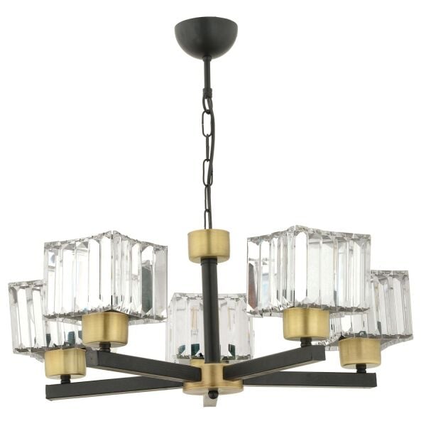 Britney Eskitme 5 Li Kristalli Taşlı Modern Tasarım Kristal Salon Avize