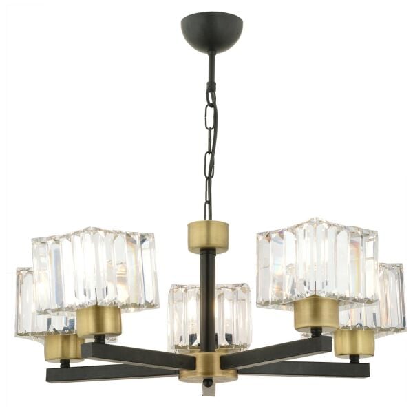 Britney Eskitme 5 Li Kristalli Taşlı Modern Tasarım Kristal Salon Avize