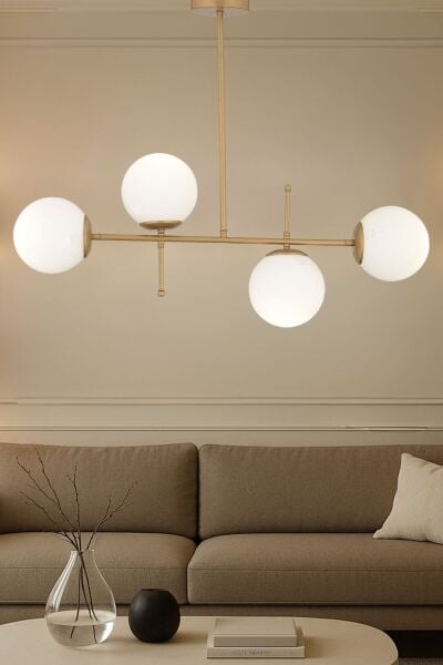 Günay 4Lü Eskitme Modern Mutfak Yemek Masası Üstü Yatak odası Salon Avize