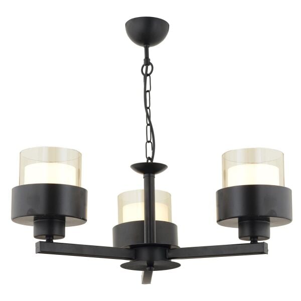 Carla 3 Kollu Siyah Modern Genç Odası Mutfak Oturma Odası Retro Salon Avize