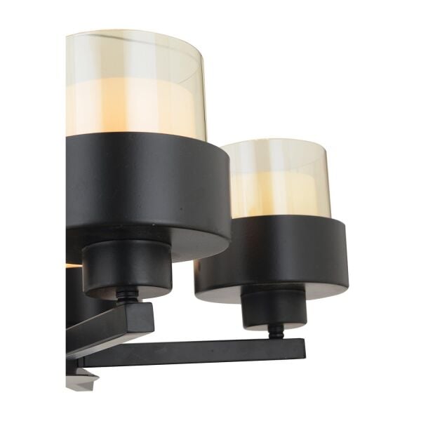 Carla 3 Kollu Siyah Modern Genç Odası Mutfak Oturma Odası Retro Salon Avize