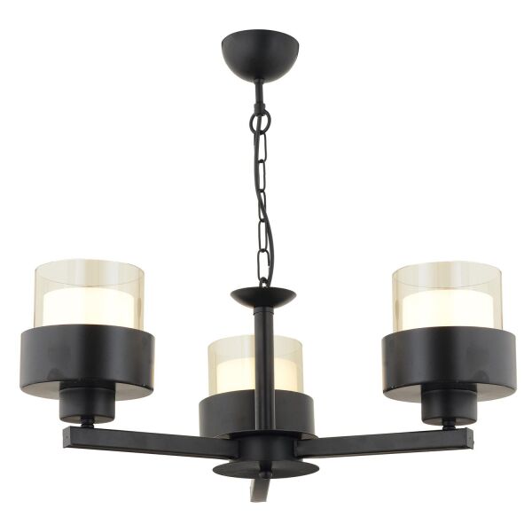 Carla 3 Kollu Siyah Modern Genç Odası Mutfak Oturma Odası Retro Salon Avize