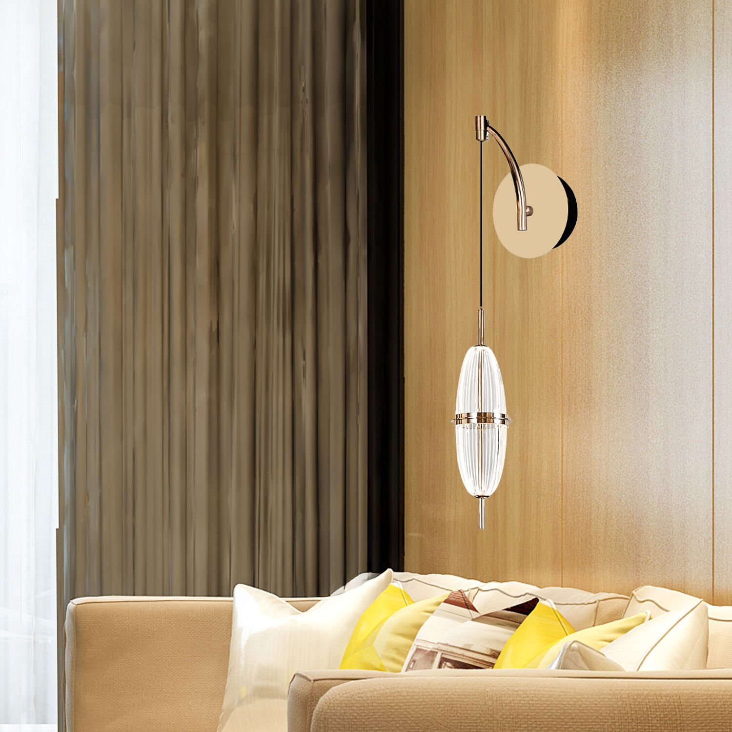 Liona 10 Watt Kristalli Gold Modern Yatak Başı Salon Led Led Aplik