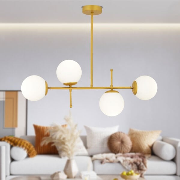 Günay 4Lü Gold Modern Mutfak Yemek Masası Üstü Yatak odası Salon Avize