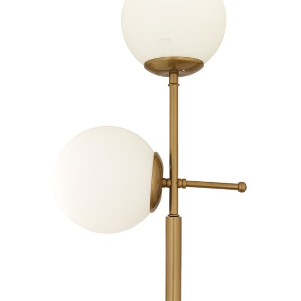 Günay 2li Eskitme Beyaz Camlı Modern Dekoratif Tasarım Oturma Odası-Salon Lambader