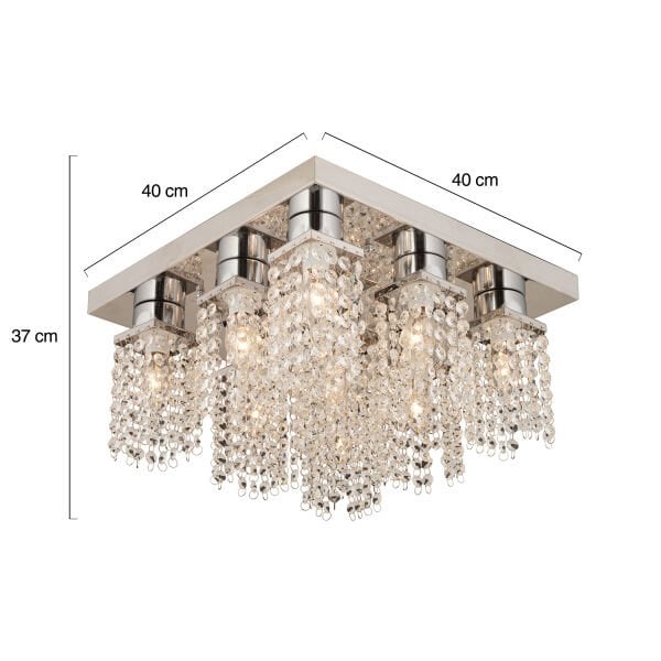 Peter 9Lu Krom  Kristalli, Taşlı Modern Tasarım Kristal Salon Avize