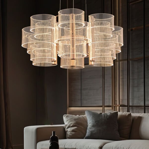 Beyrut Gold 60'lik 108 Watt uvarlak Kristalli Modern Salon Led Sarkıt Avize